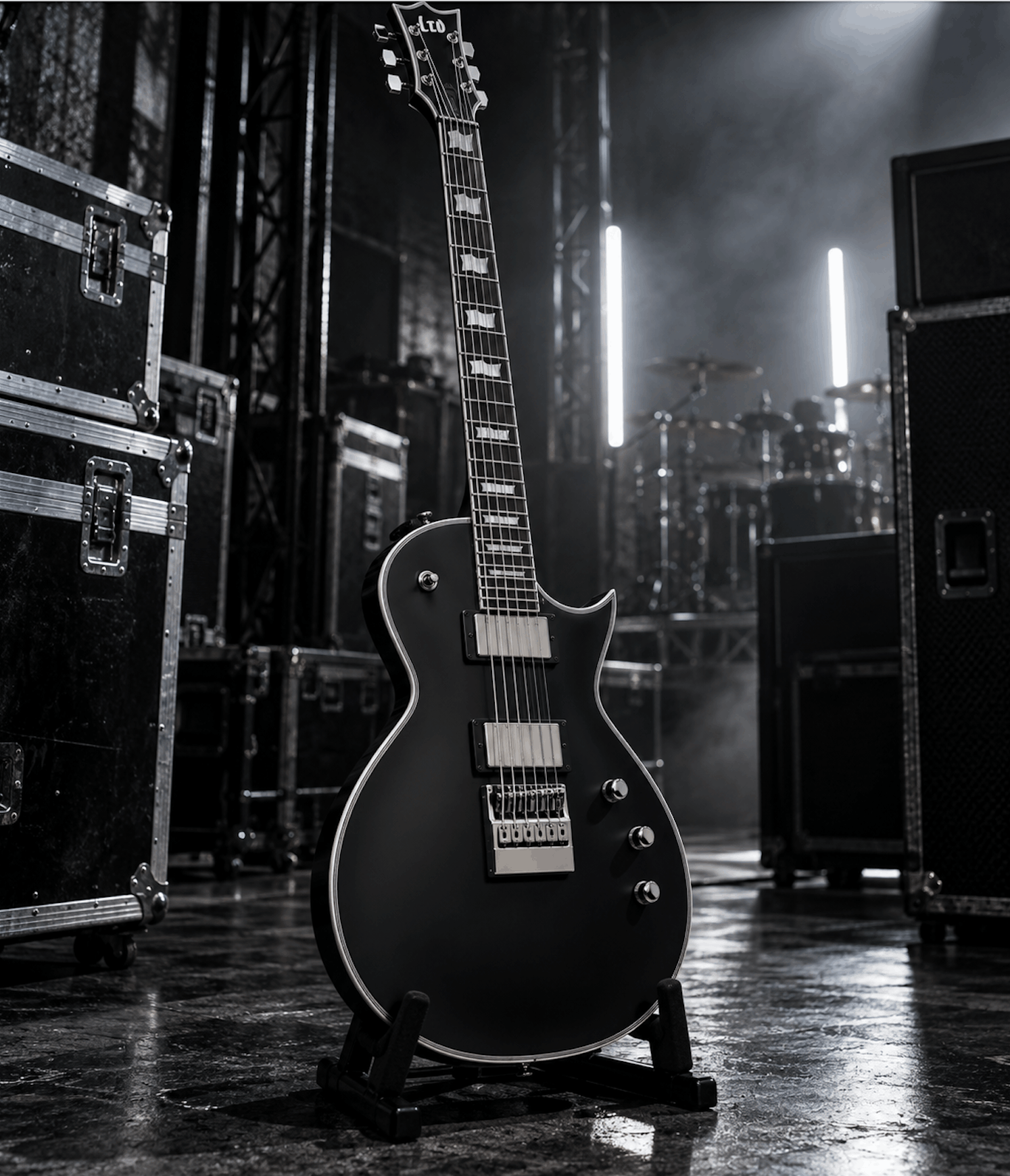 Guitare LTD – Eclipse 1000 Deluxe Evertune – Black Satin