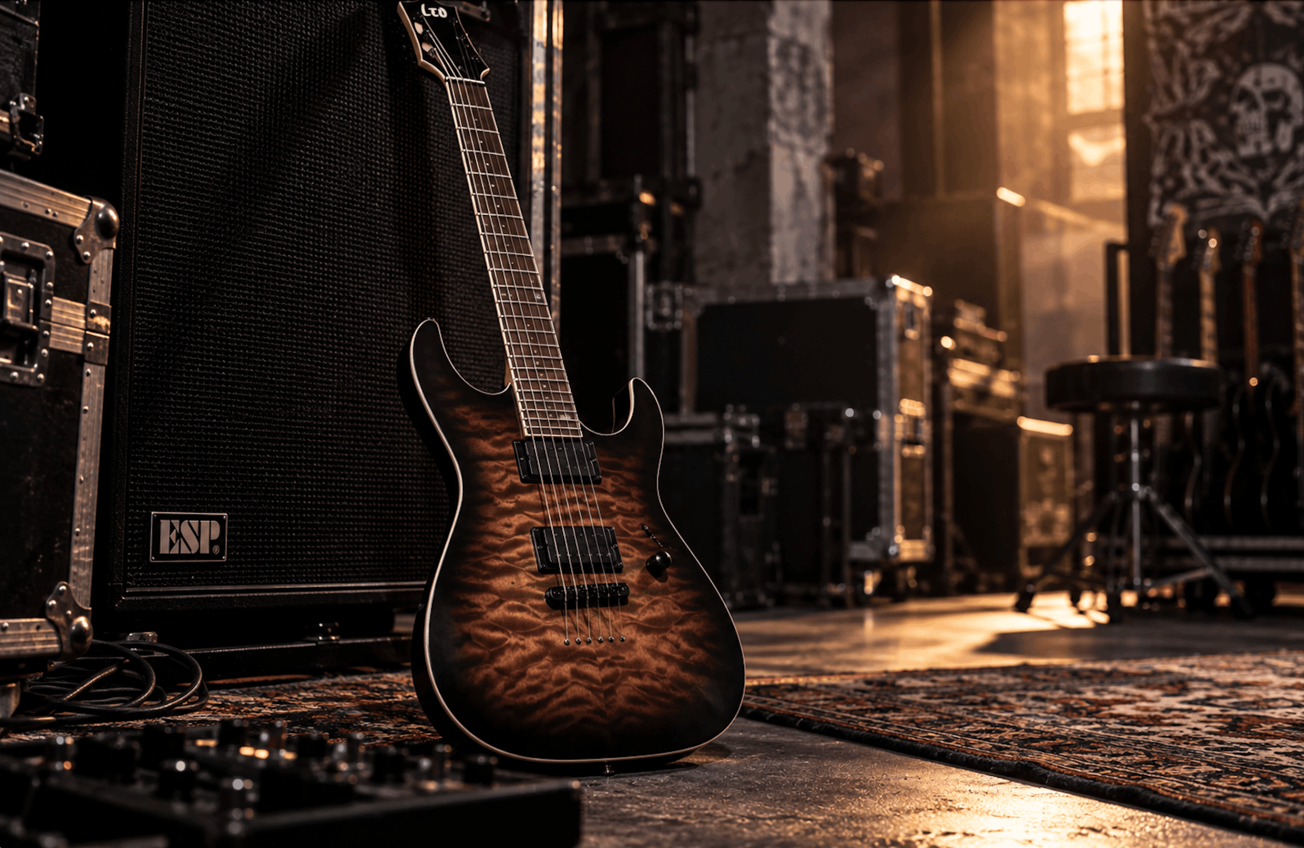 Guitare LTD – MH 200 HT QM – Dark Brown Sunburst